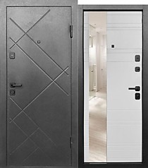 Входная дверь 7 см Штамп Букле Графит Зеркало